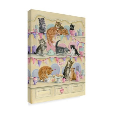 Trademark Fine Art Janet Pidoux 'Kittens On Dresser' Canvas Art, 24x32 ALI36631-C2432GG